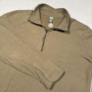 Stio Sweatshirt Mens XL Beige Fleece 1/4 Zip Mock Neck Pullover Hiking Outdoor